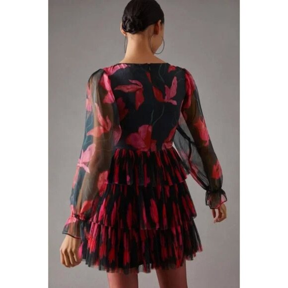 Hutch Black and Red Floral Mini Dress - Picture 4 of 16